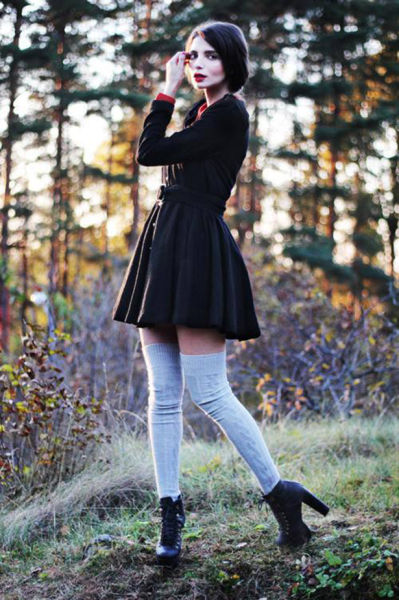 Cute Girls Rocking Thigh High Socks
