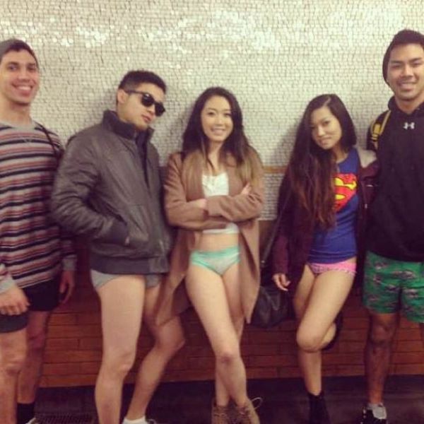 Girls of the No Pants Subway Ride 2014