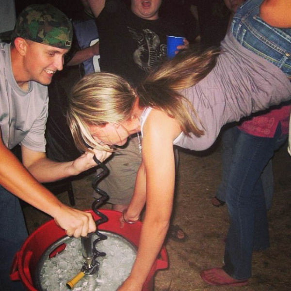 College Girls Kicking Ass at Kegstands