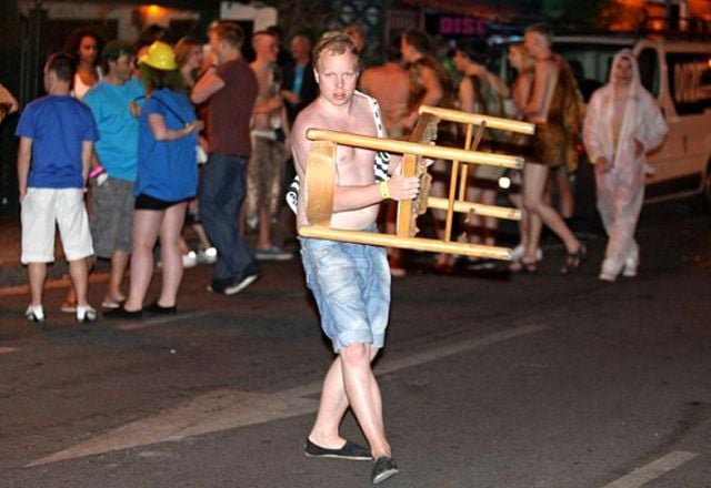 Englishmen Get Drunk and Crazy in Spain