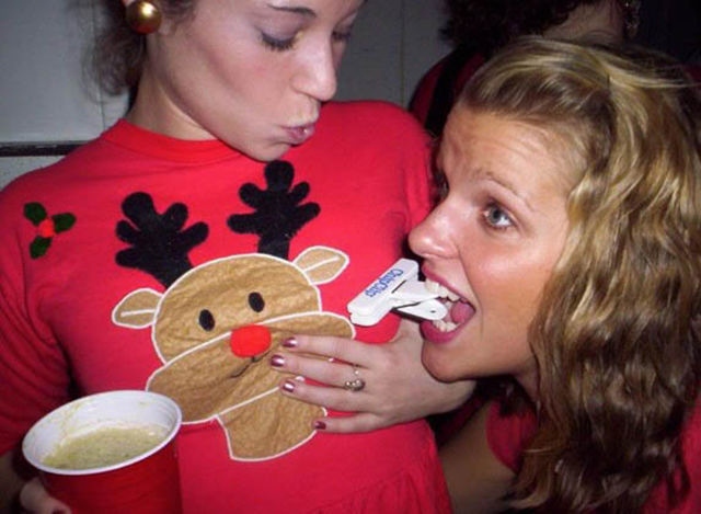 Christmas Party Craziness with Drunk Girls