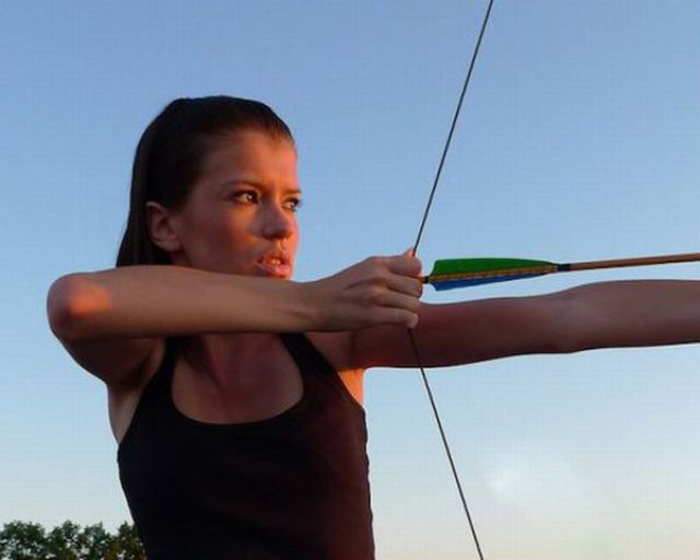 Sexy Archery Girls Shooting Away