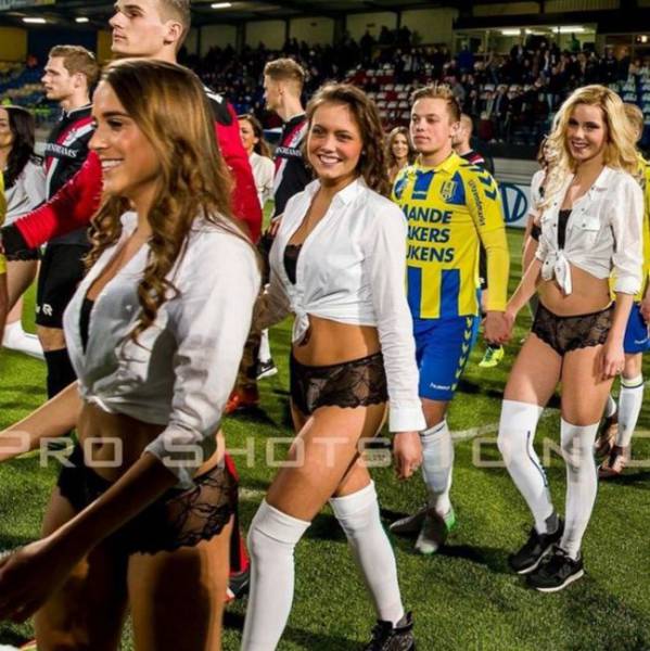 Lingerie Models Replaced Mascots During A Football Match