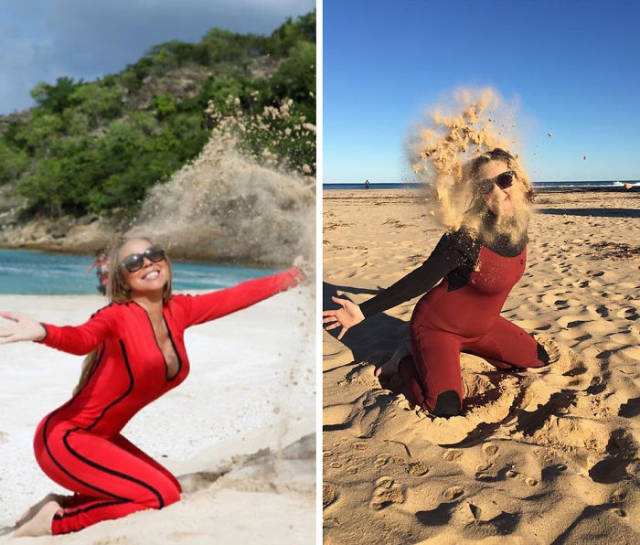 Woman Continues To Recreate Hilarious Celebrity Photos