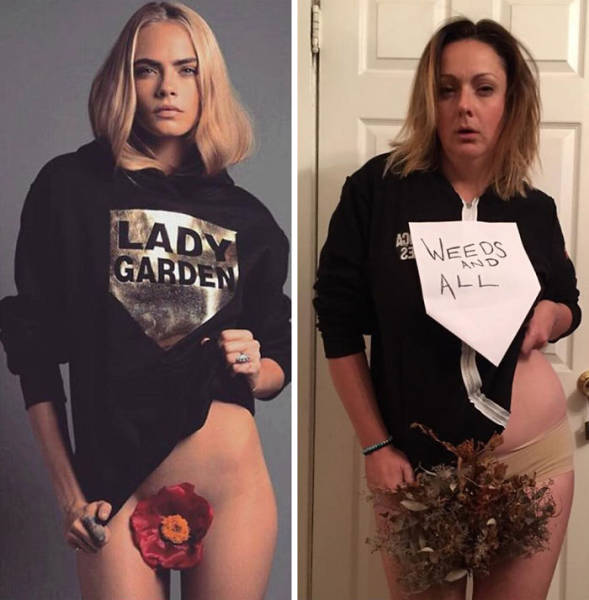 Woman Continues To Recreate Hilarious Celebrity Photos