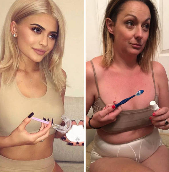 Woman Continues To Recreate Hilarious Celebrity Photos