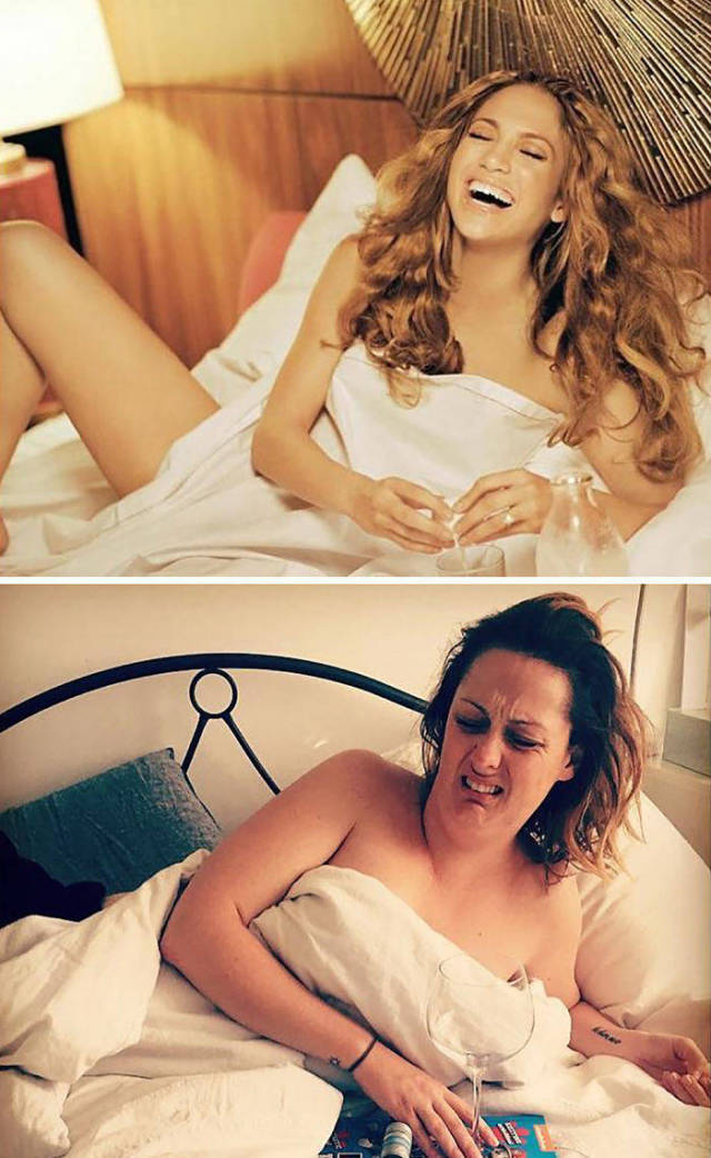 Woman Continues To Recreate Hilarious Celebrity Photos