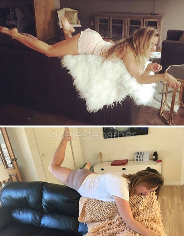 Woman Continues To Recreate Hilarious Celebrity Photos