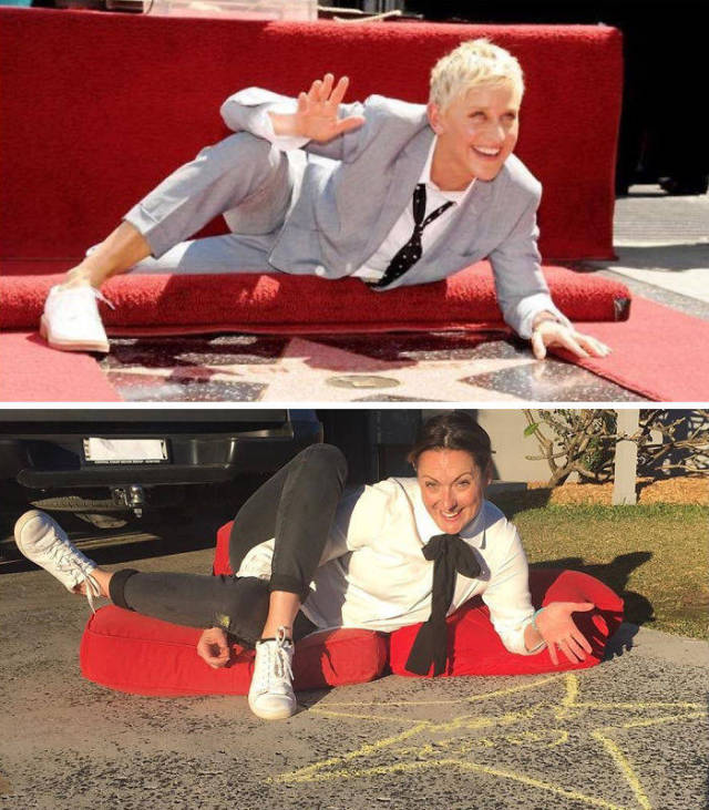 Woman Continues To Recreate Hilarious Celebrity Photos