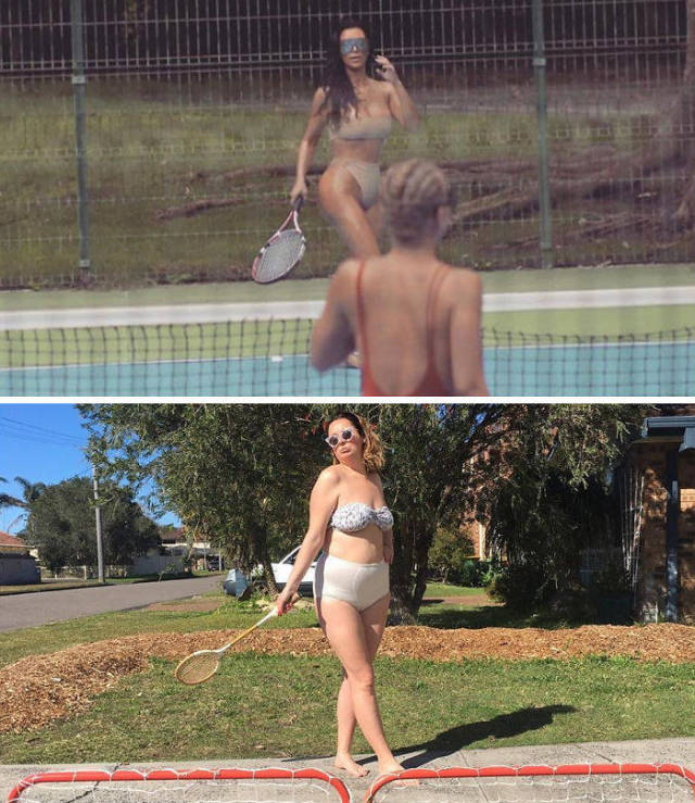 Woman Continues To Recreate Hilarious Celebrity Photos