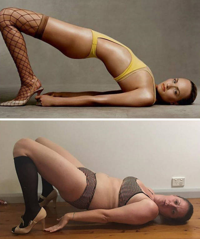 Woman Continues To Recreate Hilarious Celebrity Photos