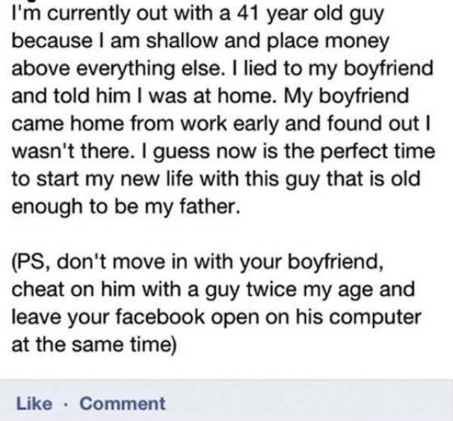 Justice Triumphs Every Time A Cheater Gets Revealed